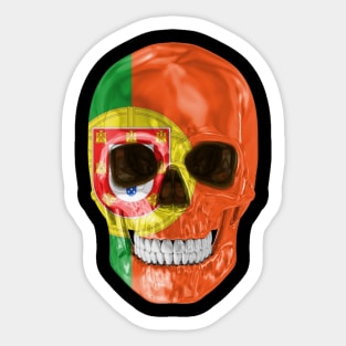 Portugal Flag Skull - Gift for Portuguese With Roots From Portugal Sticker